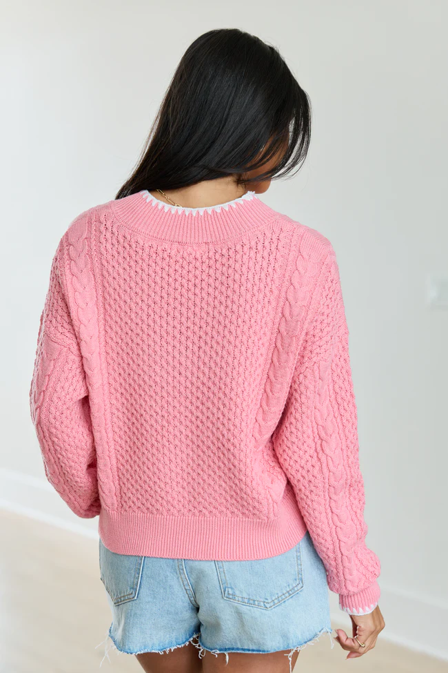 Justice Stitch Trim V-Neck Sweater - Image 4