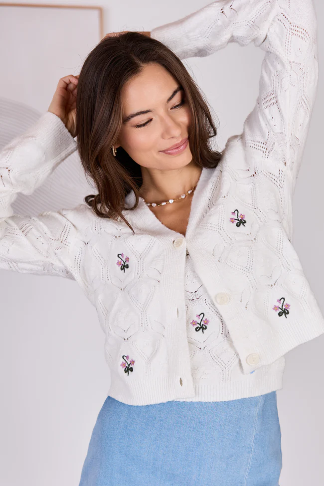 Kaitlyn Flower Embroidered Tank Top SALE - Image 5