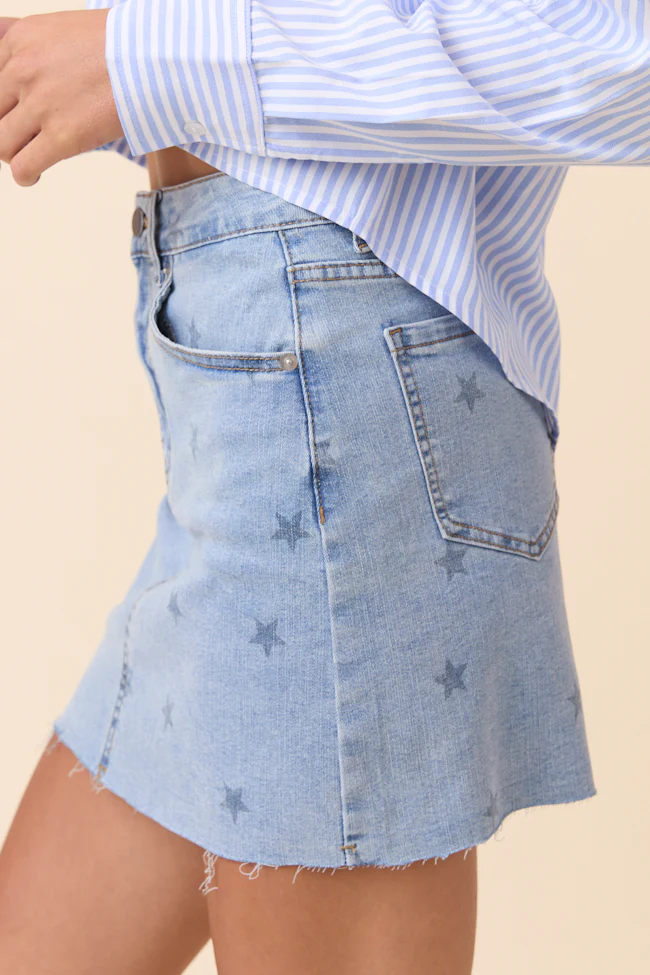 Katherine Star Print Denim Mini Skirt FINAL SALE - Image 4