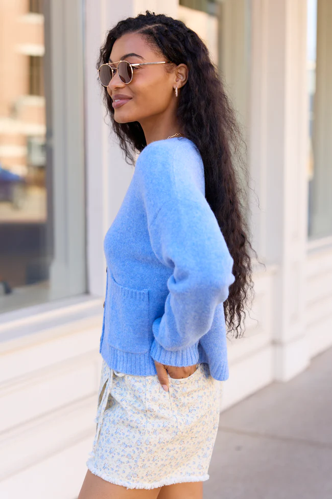 Kathryn Blue Long Sleeve Cardigan FINAL SALE - Image 4