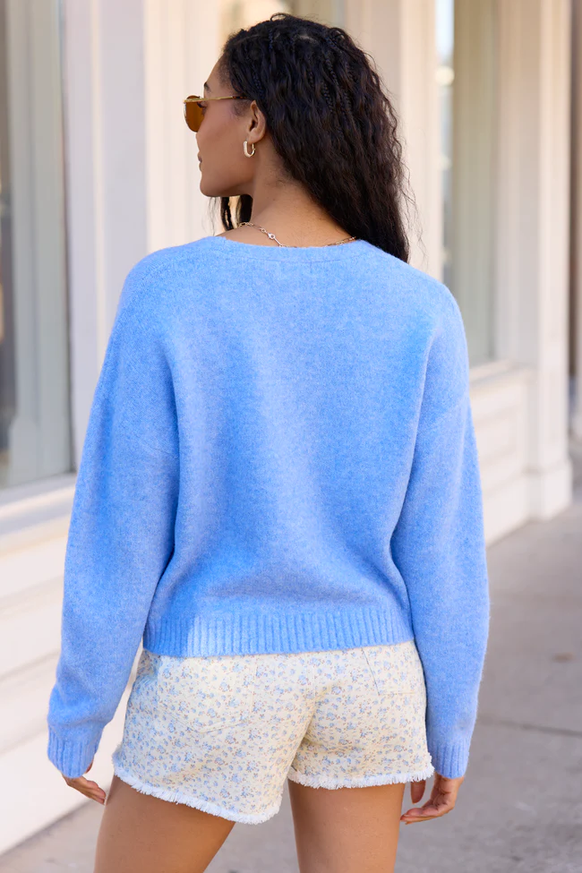 Kathryn Blue Long Sleeve Cardigan FINAL SALE - Image 5