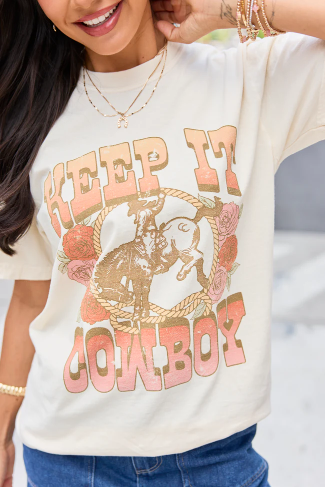 Keep It Cowboy Ivory Graphic Tee - Image 2
