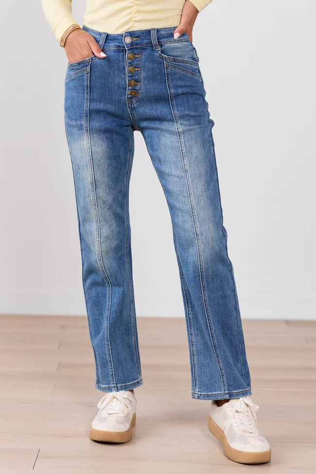 Kendall Seamed Straight Leg Jeans FINAL SALE - Image 3