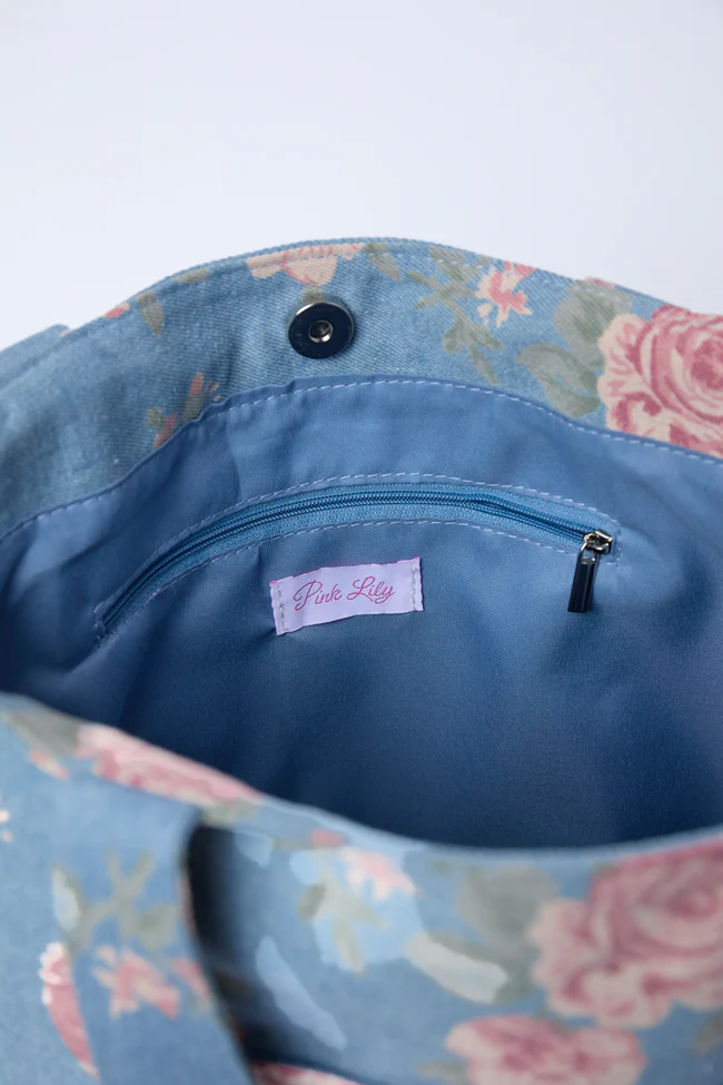 Kian Denim Rose Tote FINAL SALE - Image 5