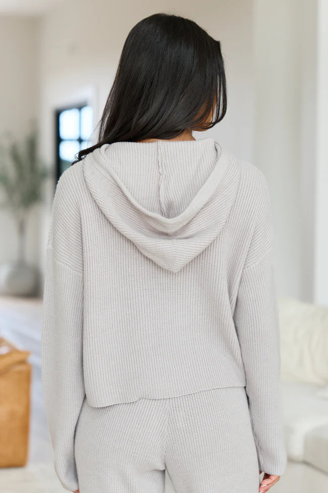 Kitt Taupe Hoodie Lounge Sweater - Image 6