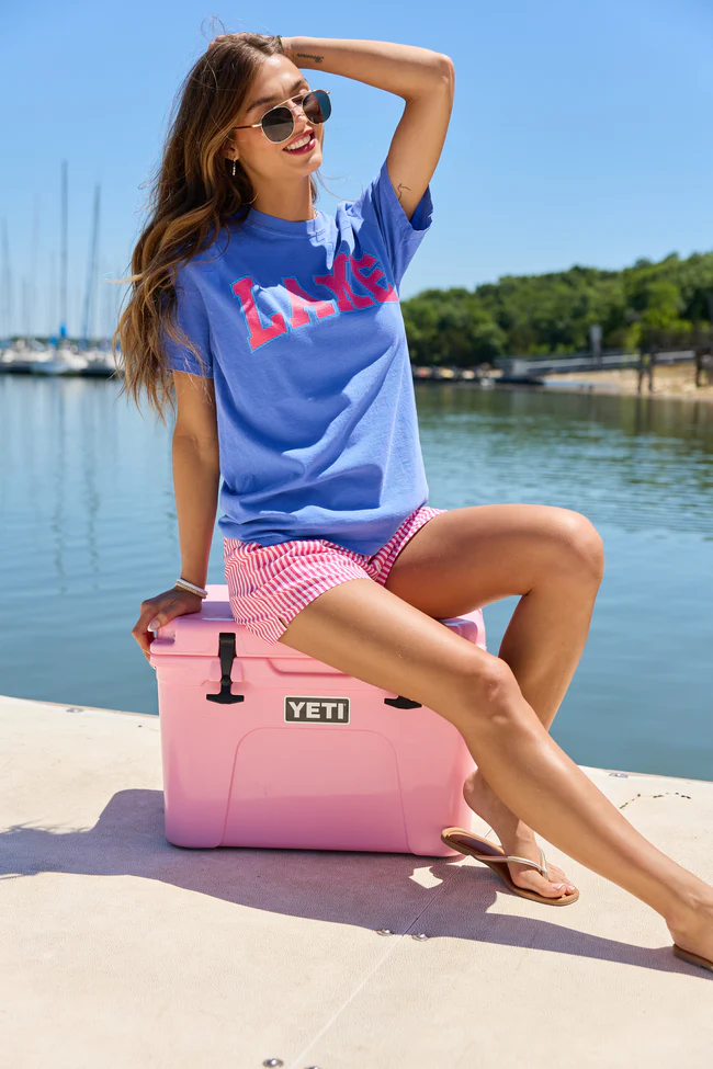Lake Block Blue Graphic Tee - Image 2