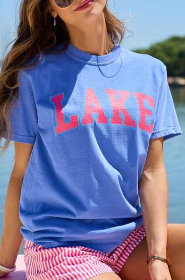 Lake Block Blue Graphic Tee - Image 4