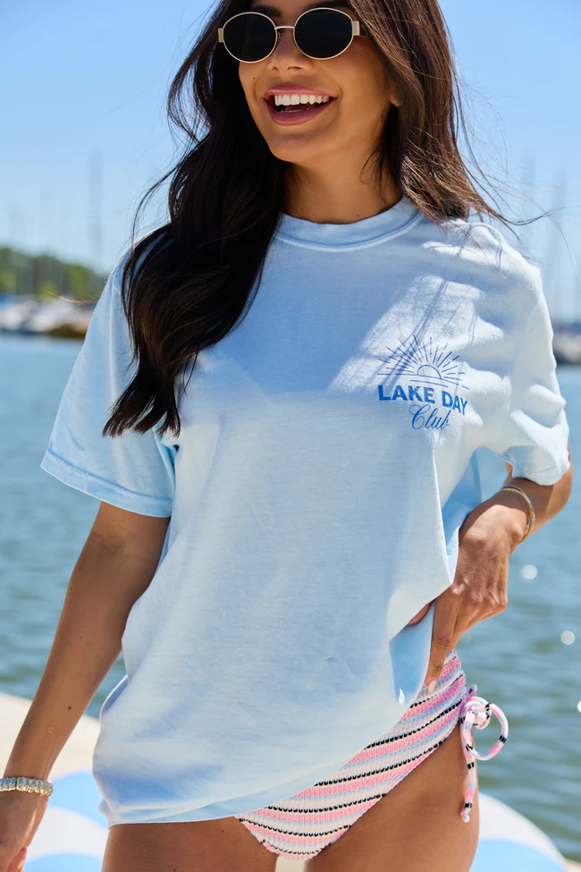 Lake Day Club Light Blue Graphic Tee - Image 2
