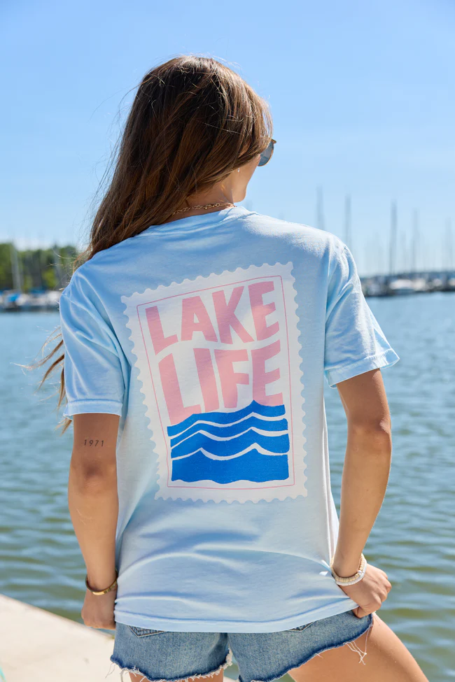 Lake Life Light Blue Graphic Tee