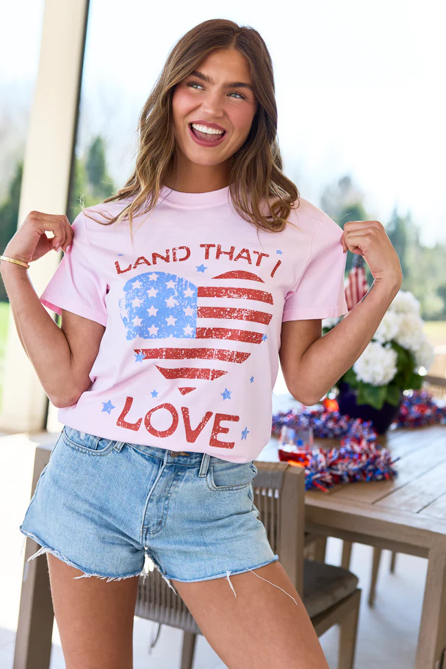 Land That I Love Light Pink Graphic Tee DOORBUSTER