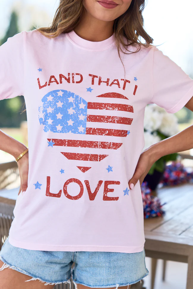 Land That I Love Light Pink Graphic Tee DOORBUSTER - Image 2