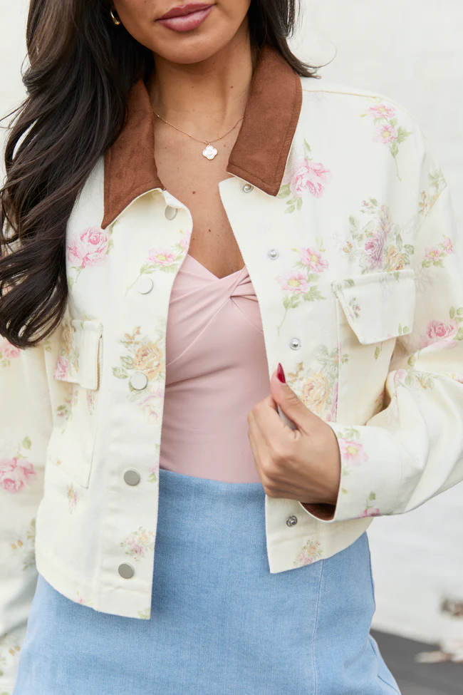 Lane Floral Crop Barn Jacket FINAL SALE - Image 5