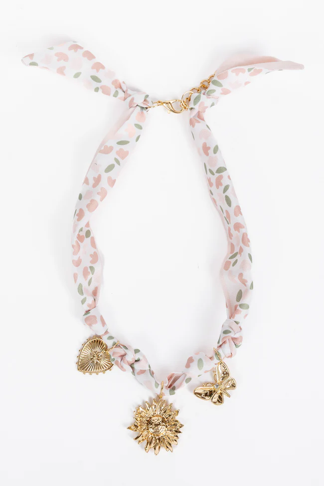 Laurel Pink Scarf Charm Necklace FINAL SALE - Image 2