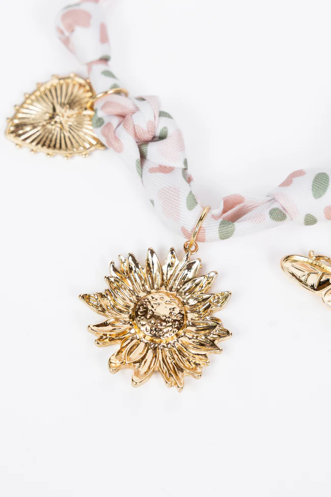 Laurel Pink Scarf Charm Necklace FINAL SALE - Image 3