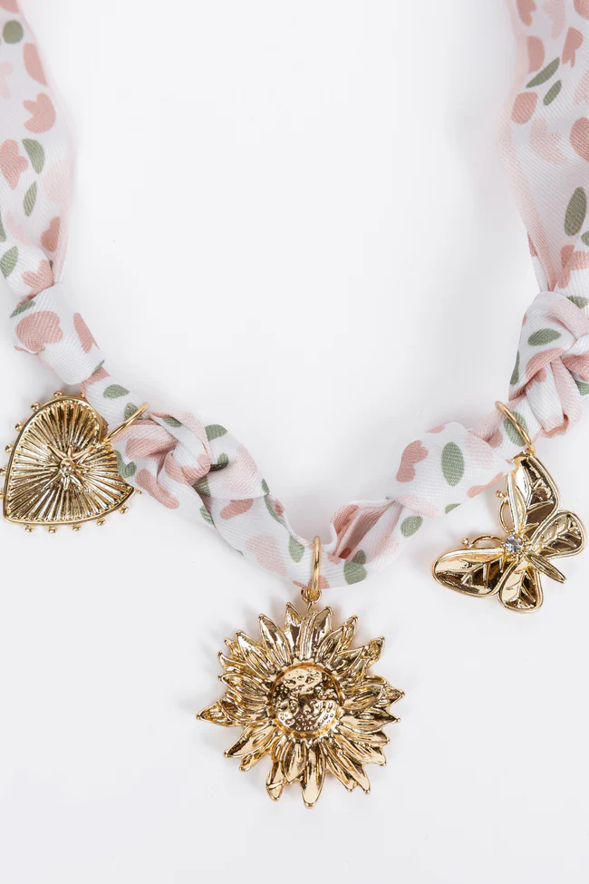 Laurel Pink Scarf Charm Necklace FINAL SALE - Image 4