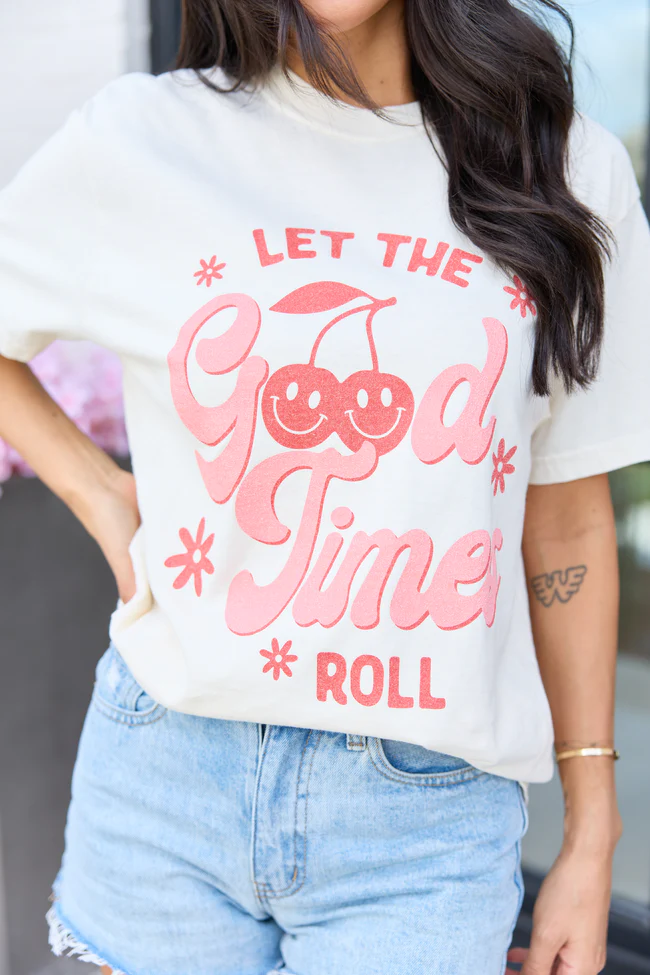 Let The Good Times Roll Ivory Graphic Tee - Image 2