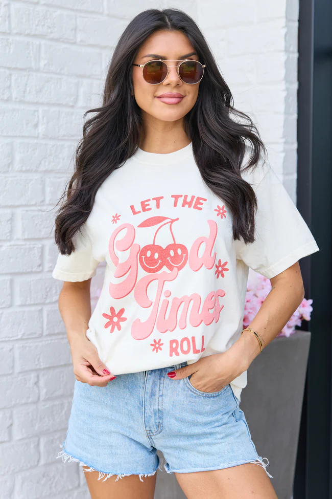 Let The Good Times Roll Ivory Graphic Tee - Image 4