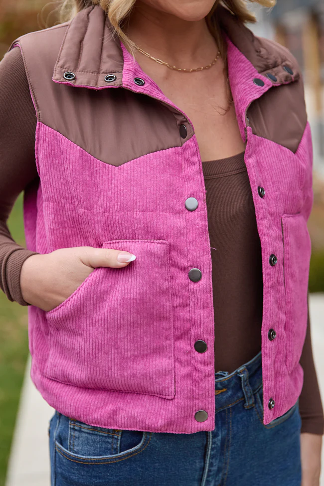 Liam Berry Corduroy Snap Up Vest FINAL SALE - Image 5