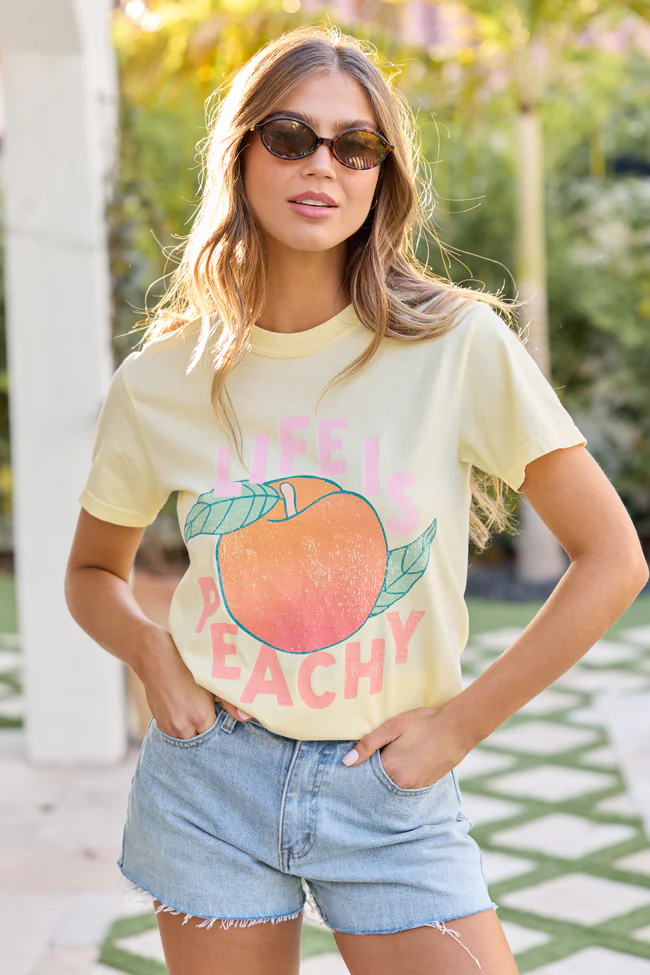 Life is Peachy Yellow Graphic Tee