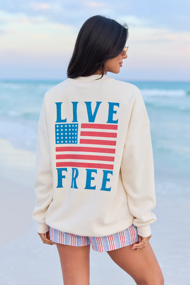 Live Free Cream Graphic Sweatshirt