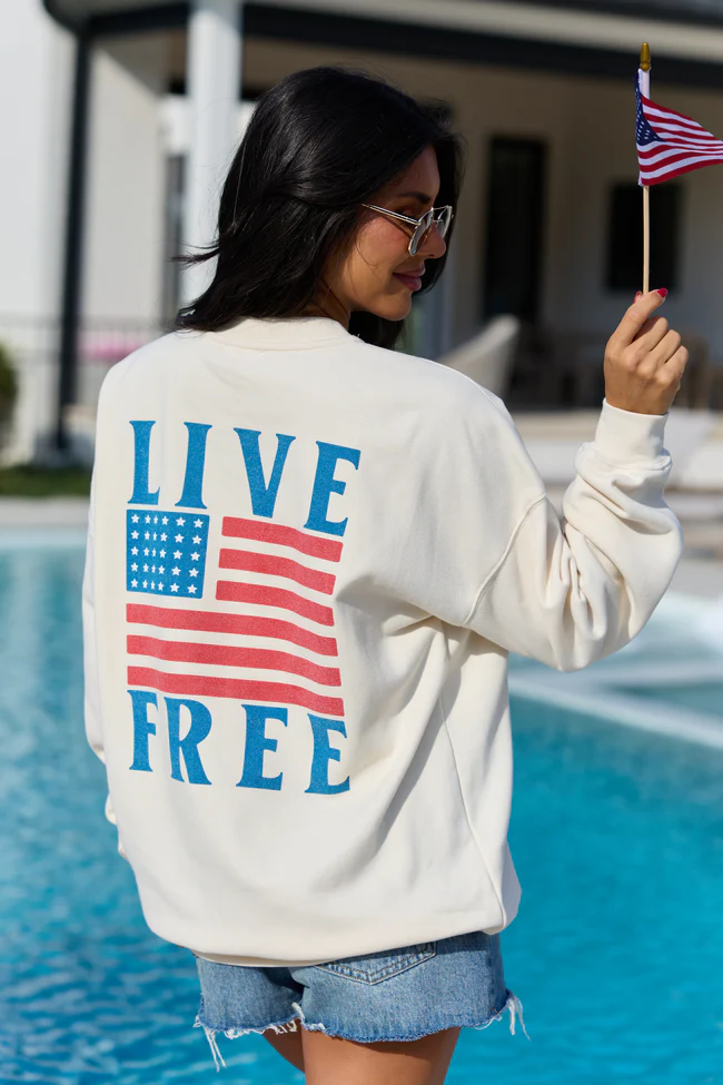 Live Free Cream Graphic Sweatshirt - Image 4