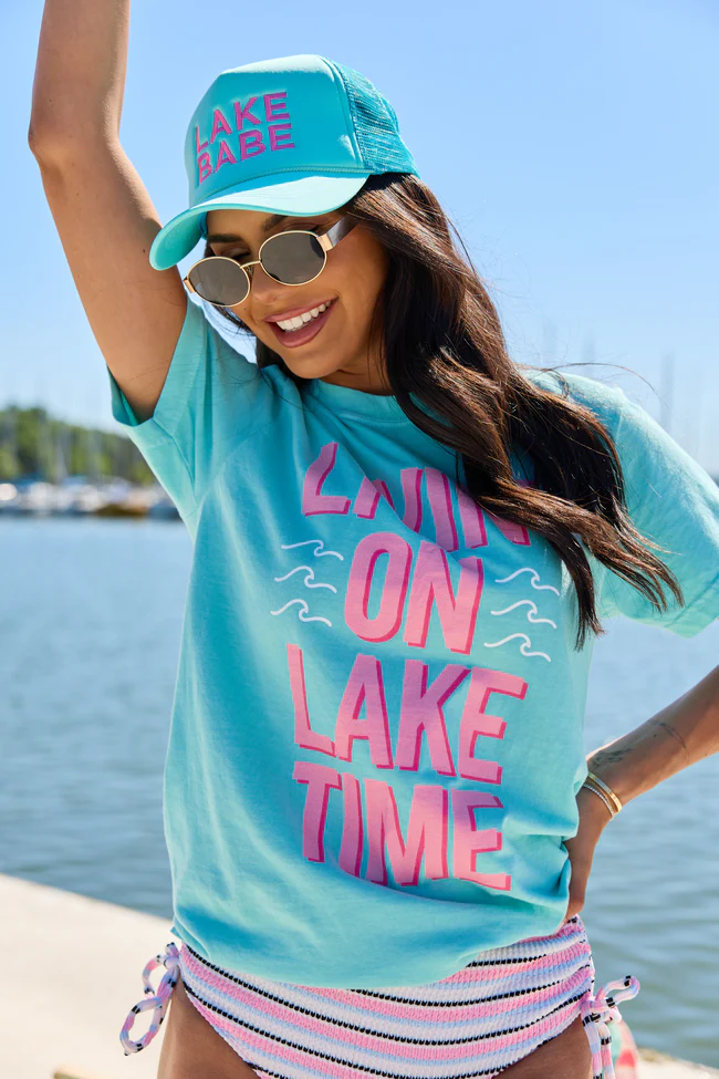 Livin' On Lake Time Mint Graphic Tee - Image 3