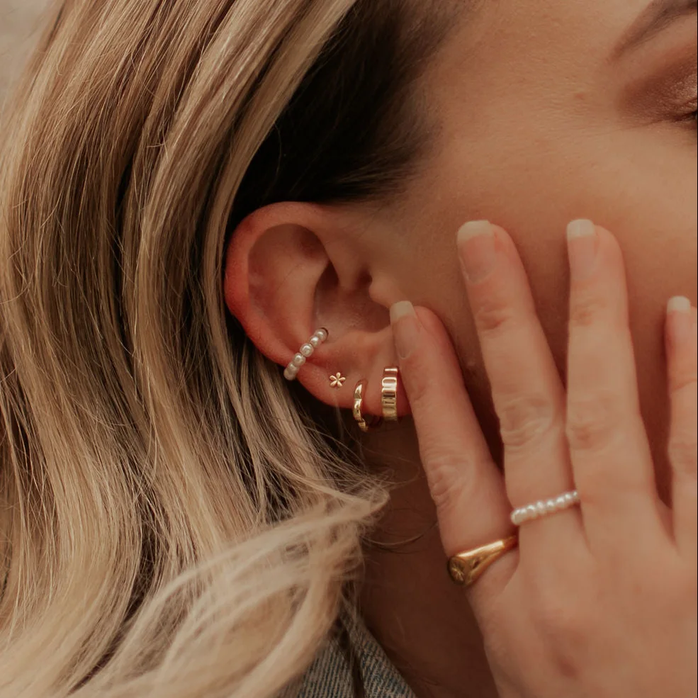 Lola Floral Hoop Earrings - Image 3