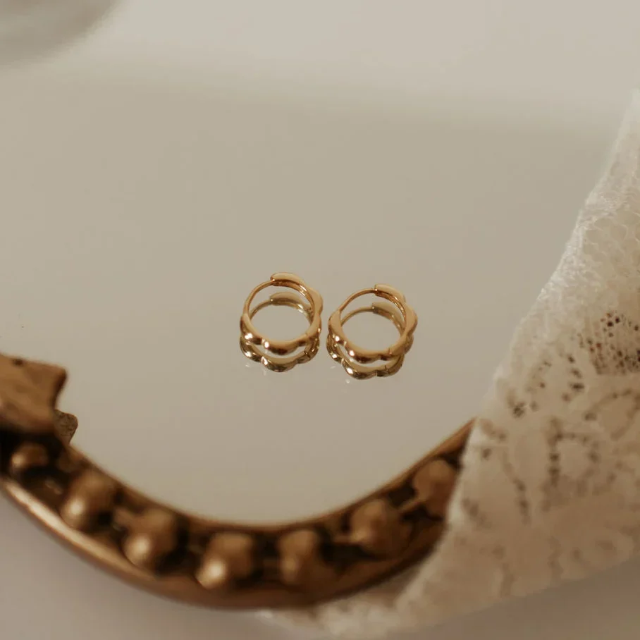 Lola Floral Hoop Earrings - Image 7