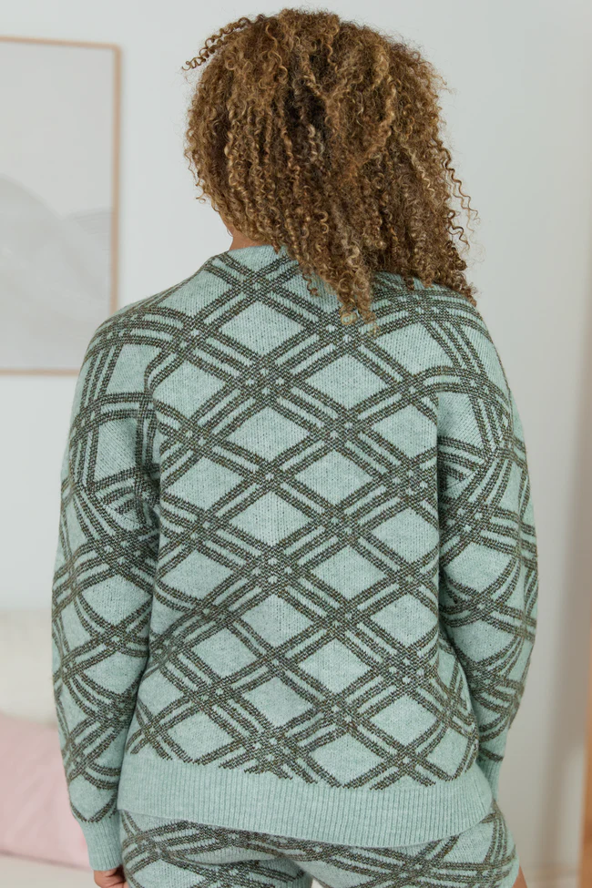 Lottie Sage Green Plaid Cardigan FINAL SALE - Image 5