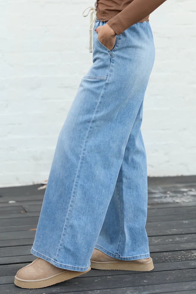 Lottie Wide Leg Cropped Tie Jeans FINAL SALE - Image 3