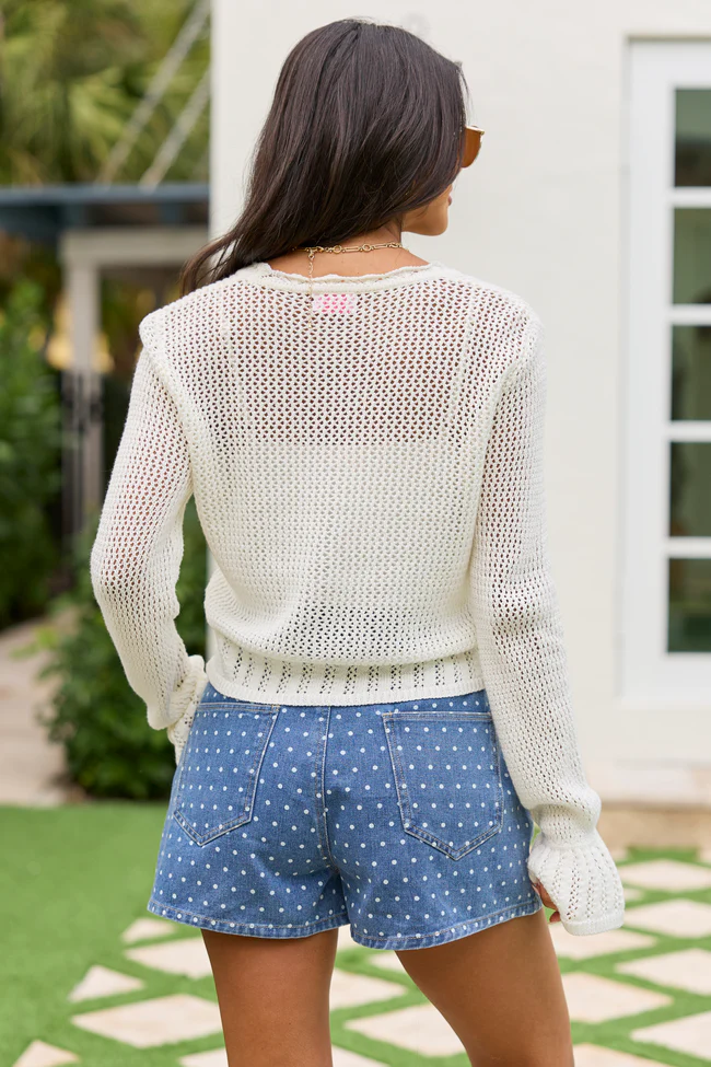 Lou Ivory Bell Sleeve Cardigan SALE - Image 5