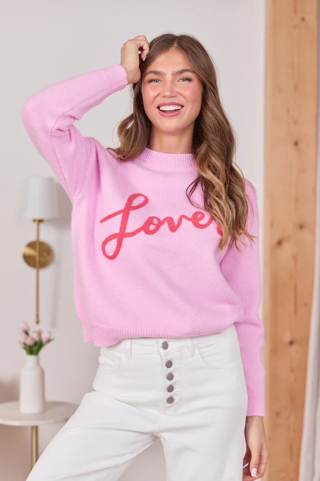 Lover Pink Crewneck Sweater FINAL SALE - Image 4