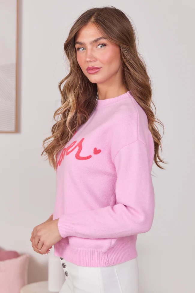 Lover Pink Crewneck Sweater FINAL SALE - Image 5