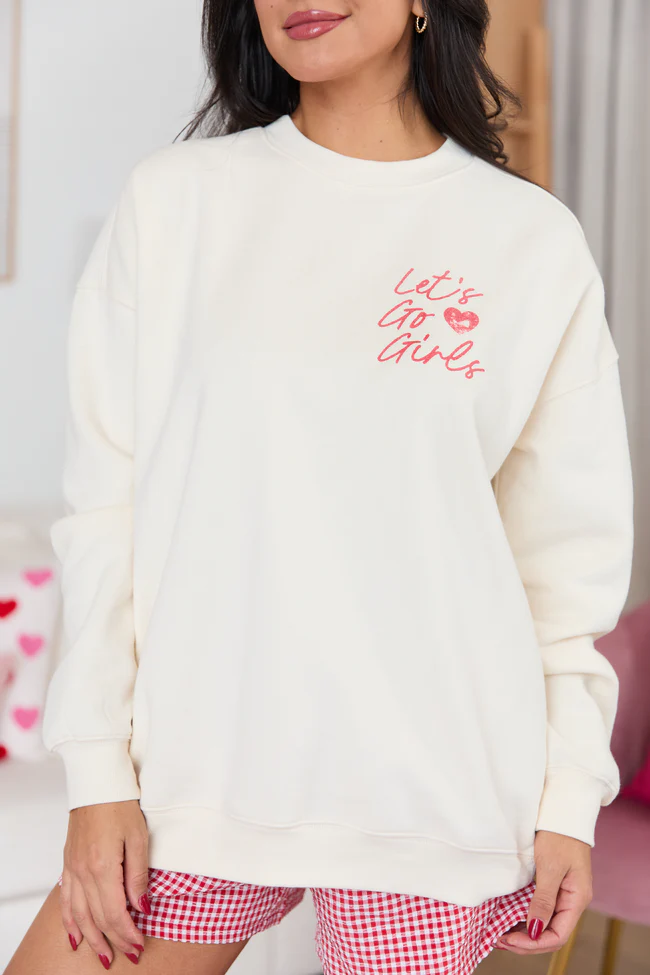 Lucky Cowgirl Cream Graphic Sweatshirt - Image 3