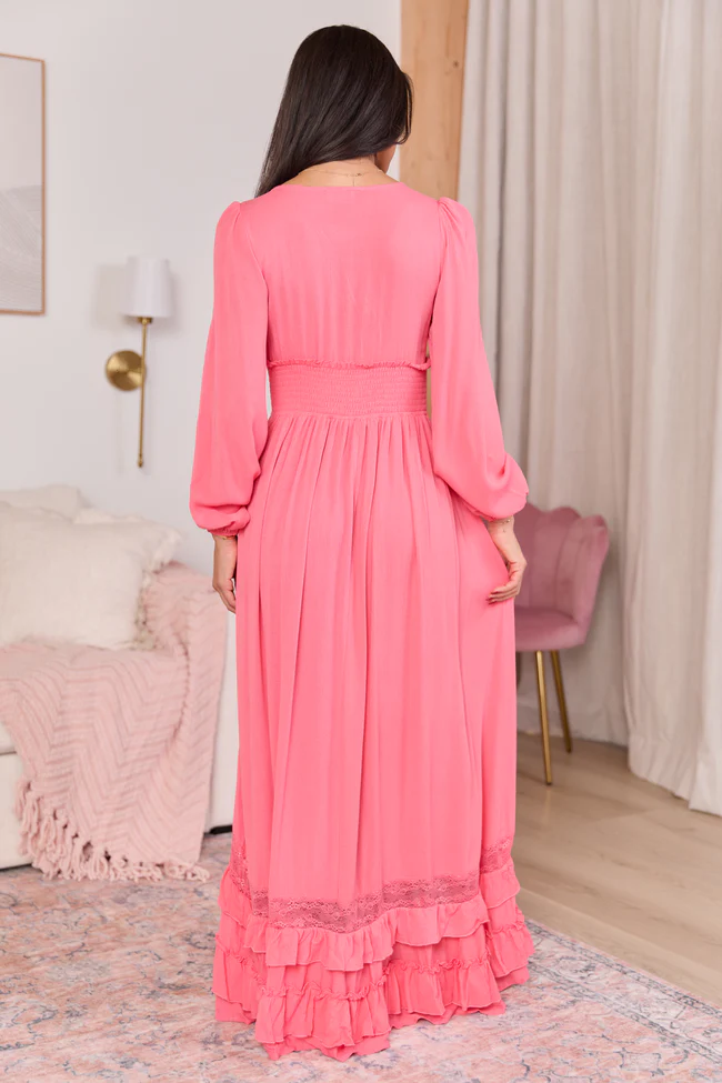 Lucky To Have You Coral Maxi Dress - Image 4