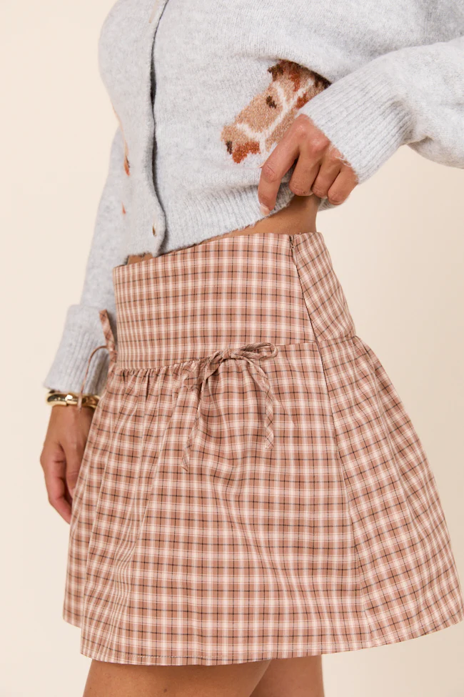 Lynette Brown Plaid Skirt FINAL SALE - Image 5