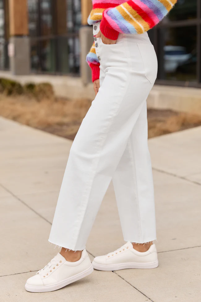 Malia White High Rise Wide Leg Jeans - Image 3
