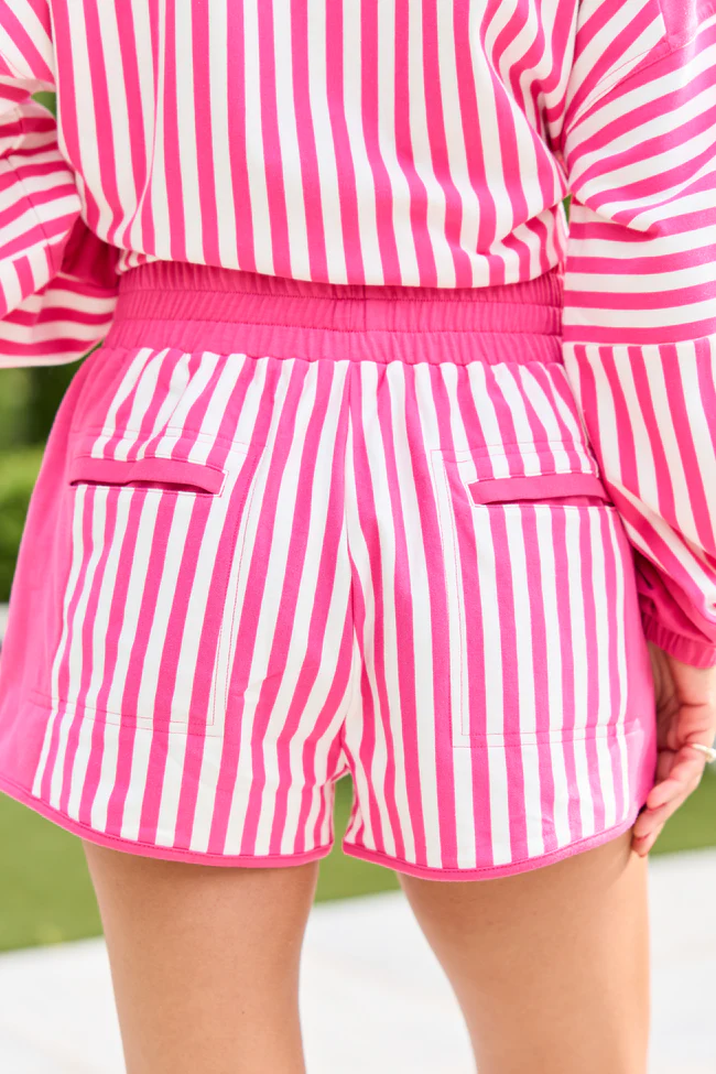 Mallory Pink Striped Shorts - Image 5