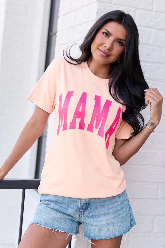 Mama Block Orange Graphic Tee - Image 2