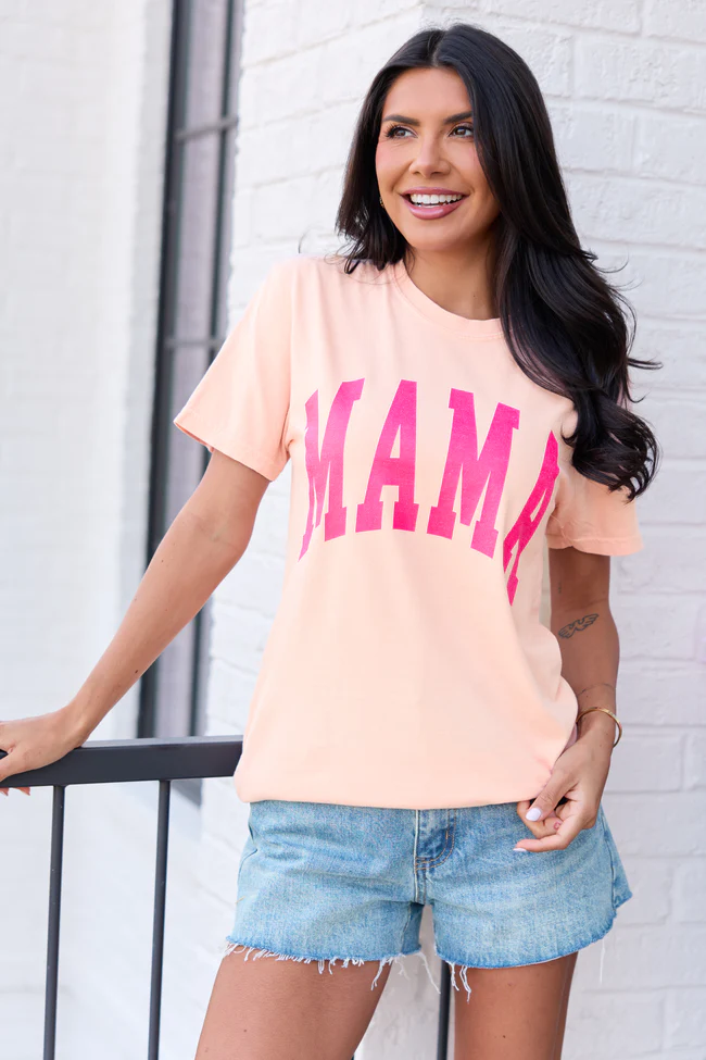 Mama Block Orange Graphic Tee - Image 3