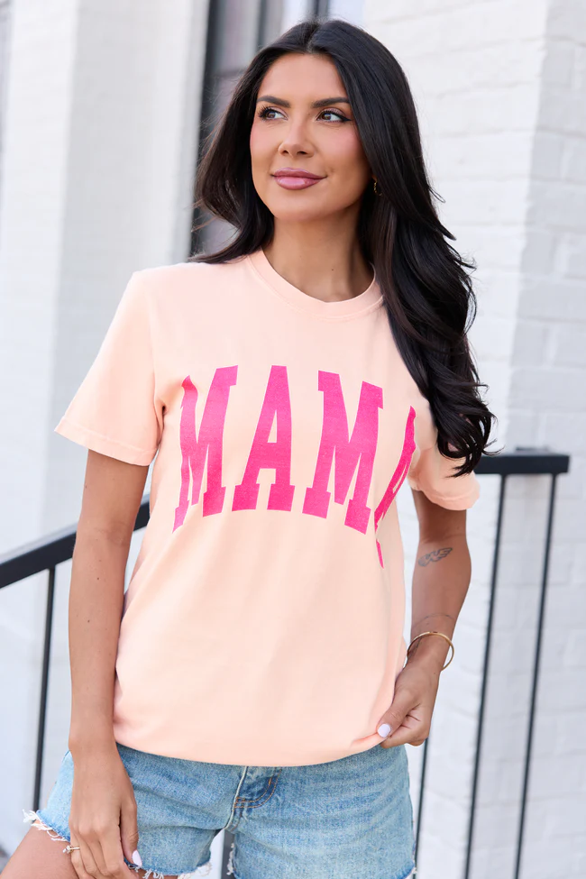 Mama Block Orange Graphic Tee - Image 4