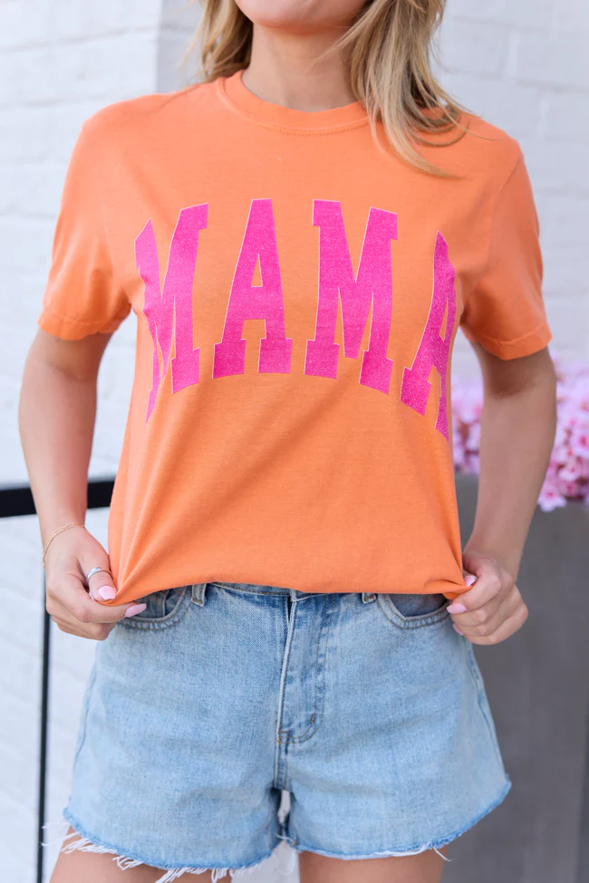 Mama Block Burnt Orange Graphic Tee - Image 2