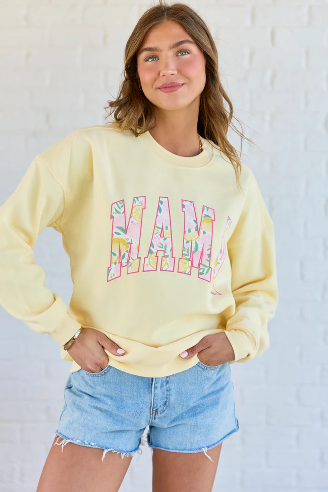 Mama Block Lemons Yellow Graphic Sweatshirt - Image 4