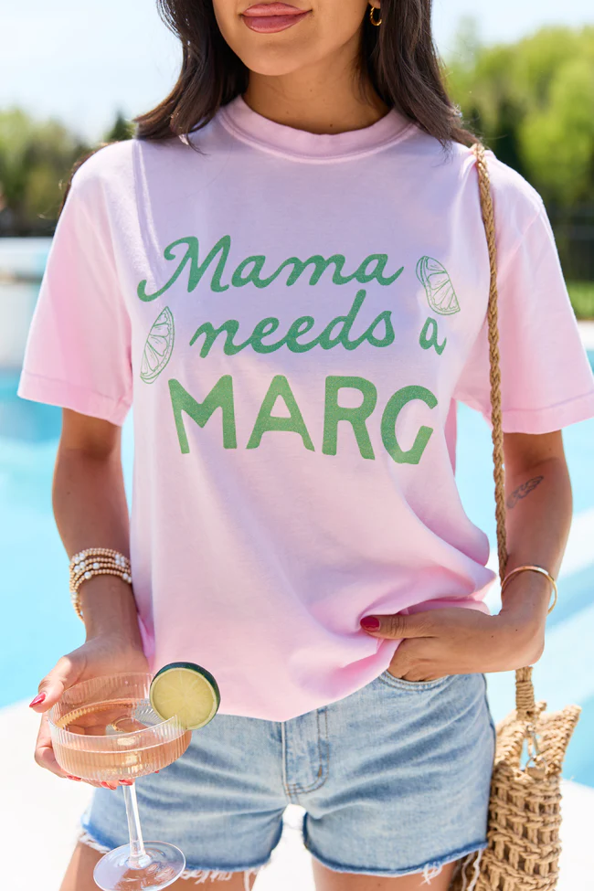 Mama Needs A Marg Light Pink Graphic Tee - Image 2