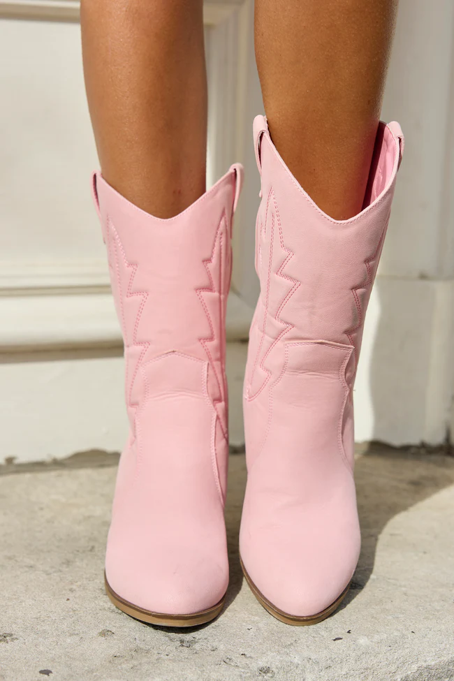 Margo Pink Midi Western Boots - Image 4