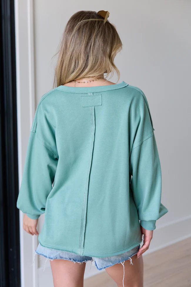 Masyn Sage V-Neck Pullover FINAL SALE - Image 5
