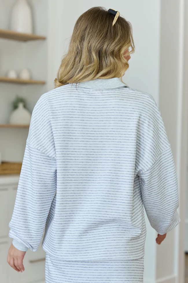 Mattie Grey Striped Sweatshirt - Image 5