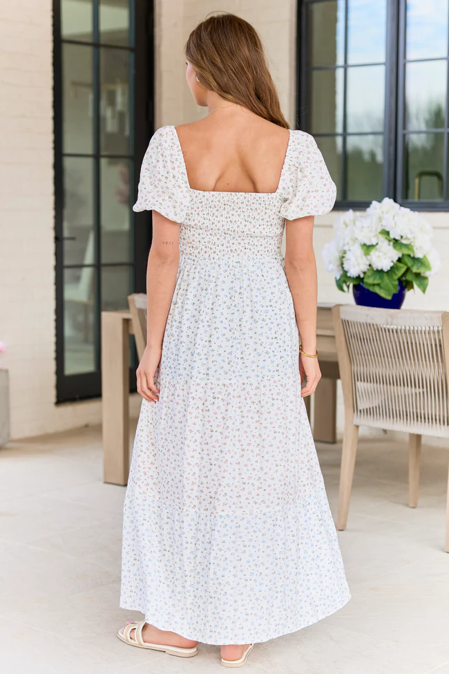 Mckenzie White Floral Tiered Maxi Dress - Image 4