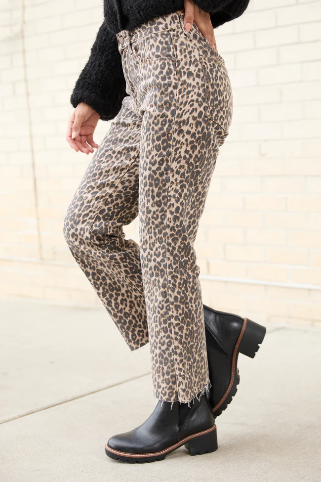 Melody Leopard Print Cropped Flare Jeans FINAL SALE - Image 3