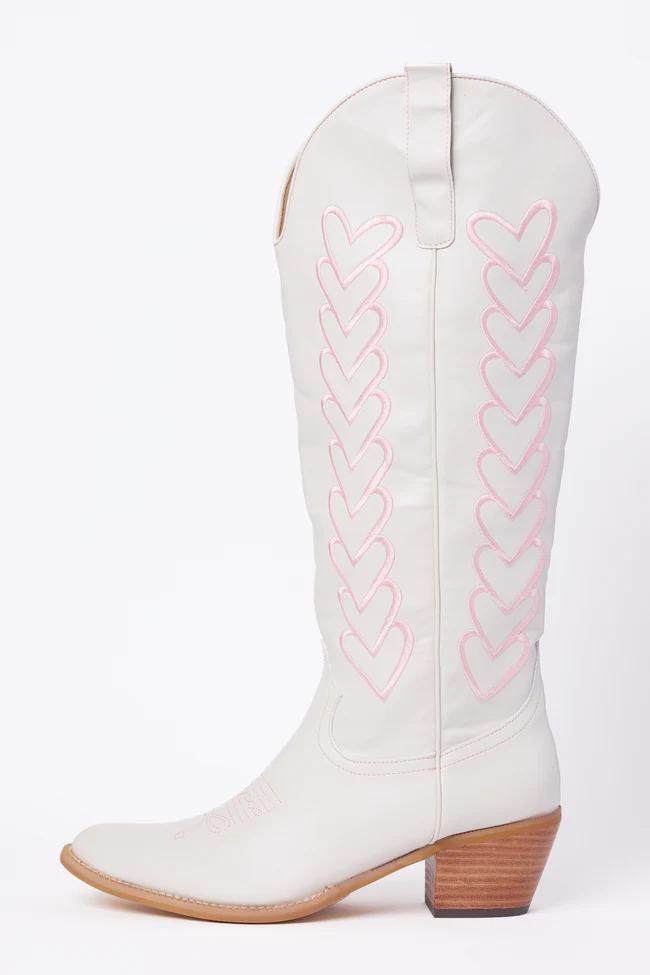 Mila Ivory Heart Cowboy Boots - Image 3